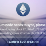 Ethereum Wallet - Sync