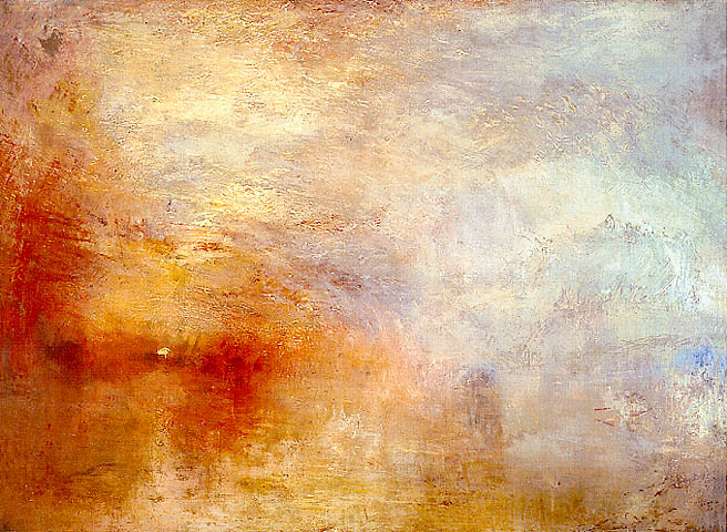J.M.W. Turner - Coucher de soleil sur un lac (vers 1840 - inachevé)