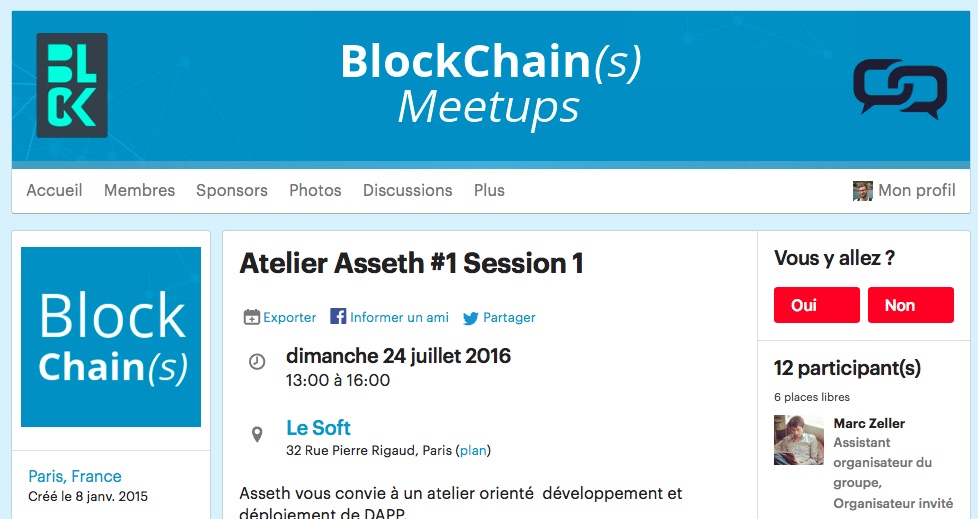 [Asseth] Atelier dApp #1, le 24 juillet 2016