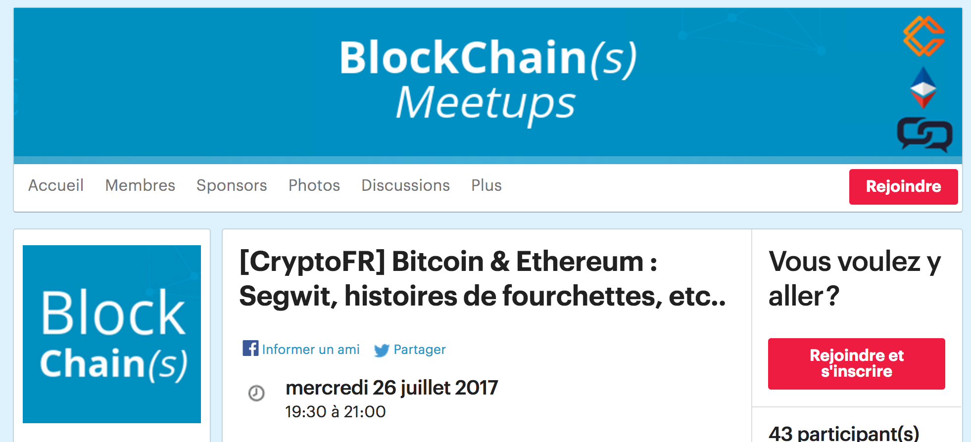 [Meetup] 3 ans de CryptoFR : Bitcoin, hard-forks et Ethereum
