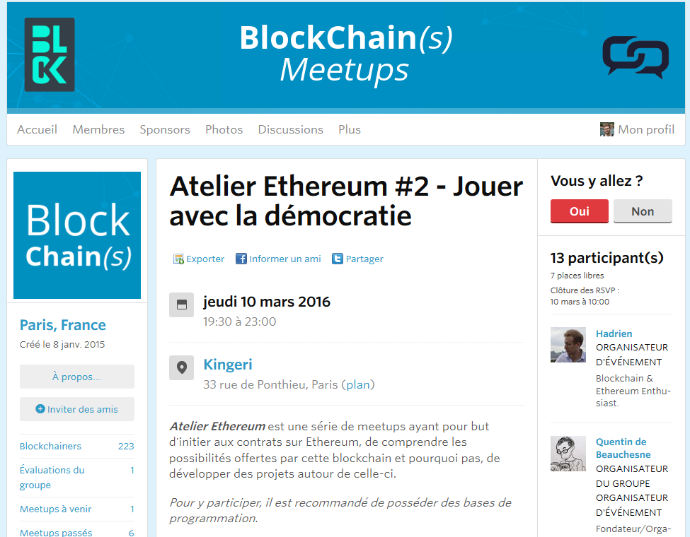 Atelier Ethereum #2 : Jouer avec la démocratie