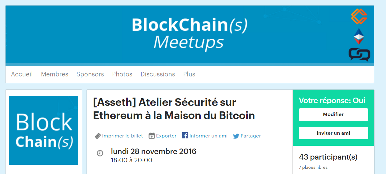 [Asseth] Atelier Sécurité sur Ethereum à la Maison du Bitcoin